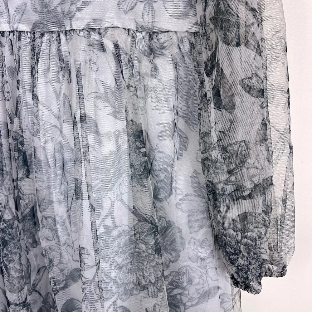 Joyfolie | Prairie Cottagecore Fairy Floral Layla Dress Grey Silver | 8 - Picture 8 of 11